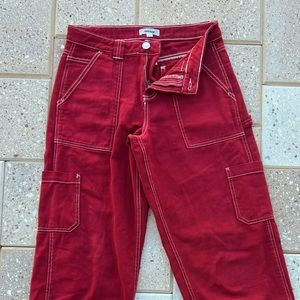 Garage Red Cargo Carpenter Pants